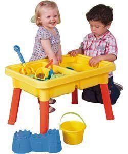 CHIMAERA Multi-Play 2-in-1 Sandbox / Sand and Water Table with Beach Playset