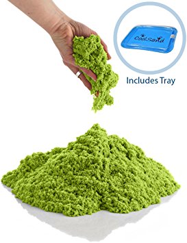 CoolSand 5 lb. Refill Bucket With Inflatable Sandbox - Kinetic Play Sand For All Ages - (Green)