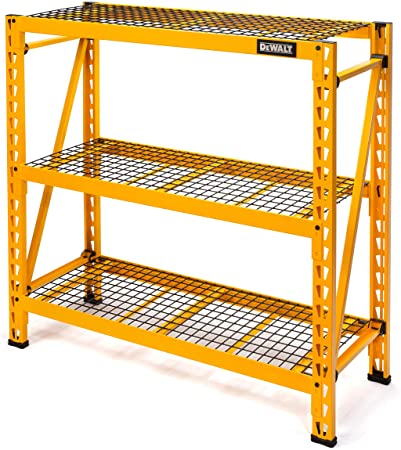 DEWALT 4-Foot Tall, 3 Shelf Steel Wire Deck Industrial Storage Rack, Adjustable for Custom Workshop/Garage Storage Solutions, Total Capacity: 4,500 lbs.