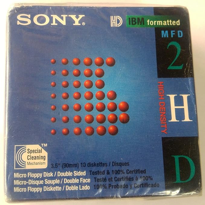 Sony 2HD 3.5" IBM Formatted Floppy Disks (10-Pack)