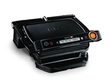 T-fal GC702853 OptiGrill Indoor Electric Grill with Removable and Dishwasher Safe Plates, 1800W, Black