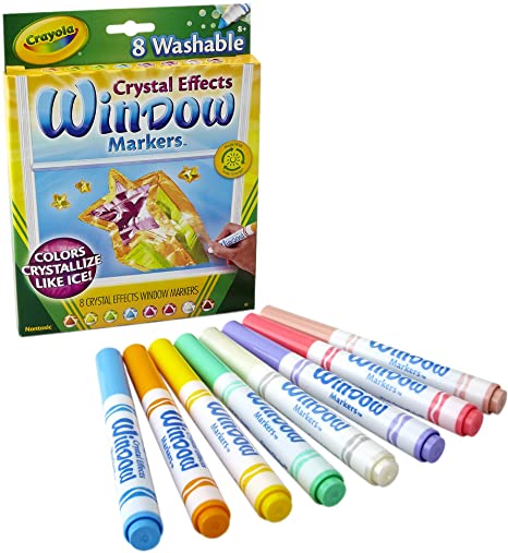 Crayola Washable Crystal Effects Window Markers, 8 ct