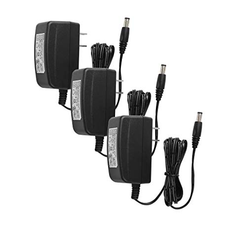 R-Tech DC12V 1A UL-Listed Switching Power Supply Adapter for CCTV - 3 Pack - Black