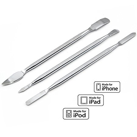 King'sdun Set of 3 Dual head Metal Pry bar Pry Tools Dismantle Kits For Opeing Iphone , ipad , Laptop, LCD , universal cell phone and other electronic devices