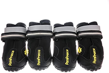 Xanday Dog Boots Waterproof Dog Shoes Paw Protectors with Reflective Straps and Wear-Resisting Soles 4Pcs