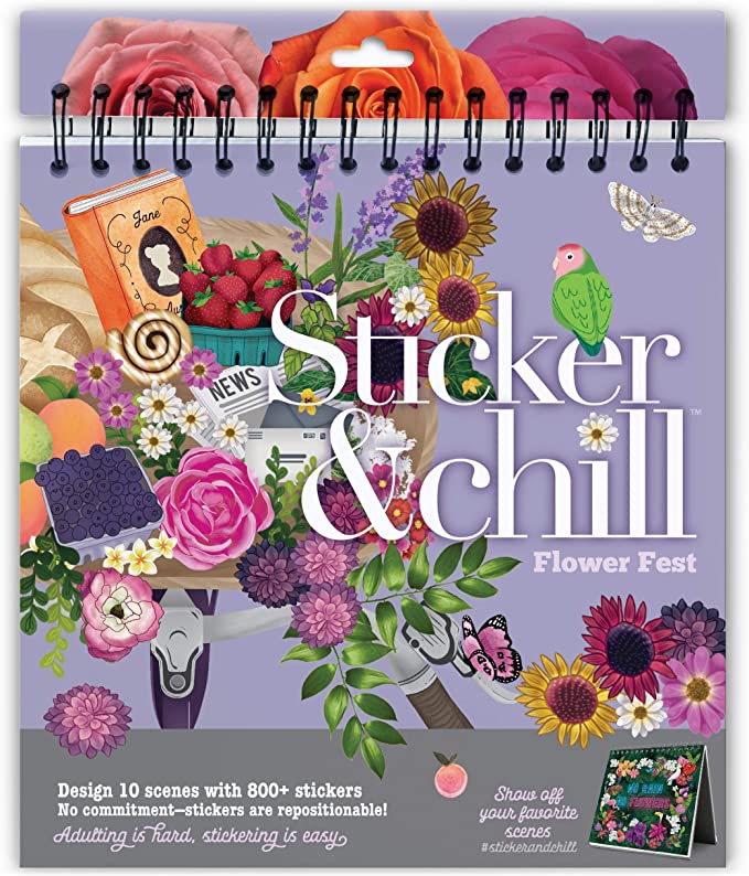 Craft Crush Sticker & Chill – Flower Fest – Design 10 Scenes with 800  Repositionable Stickers – A Fun Gift, Easy, and Relaxing Adult Activity Book