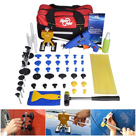 FLY5D®53Pcs Auto Body Paintless Dent Repair Removal Tool Kits Dent Lifter Bridge Glue Puller Kits With Tool Bag