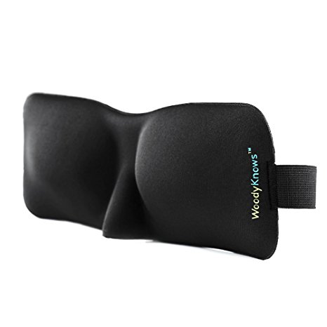 Woodyknows 3D Lightweight Contoured Sleep Mask, Eye Mask, Unisex Comfortable Sleeping Mask, Adjustable Velcro Strap, Waterproof Zipper Bag Included, 1 Pair of Ear Plugs