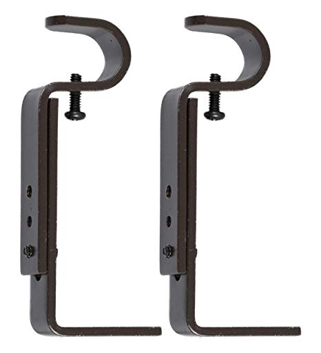 Urbanest Set of 2 Curtain Rod Bracket, Adjustable, Fits 3/4" diameter rods, Bronze