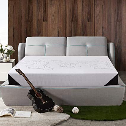 Memory Foam Mattress Queen Size 8 Inch Air Gel Memory Foam Bed Mattress Sleep Comfortable 10 Year Warranty White Design in USA by Polar Sleep…