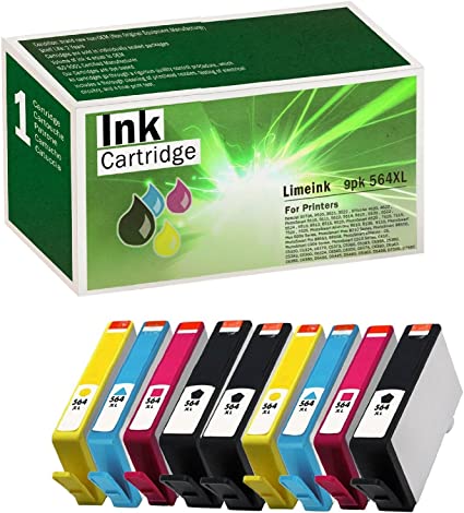 Limeink Compatible Ink Cartridge Replacements 564XL High Yield (3 Black / 2 Cyan / 2 Yellow / 2 Magenta, 9 Pack)