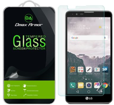 [2-Pack] LG Stylo 2 Screen Protector, Dmax Armor® [Tempered Glass] 9H Hardness, Anti-Scratch, Anti-Fingerprint, Bubble Free, Ultra-clear - [ Lifetime Warranty]