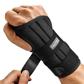 FREETOO Wrist Brace for Carpal Tunnel Relief, Strongest Wrist Support Splint with 3 Stays for Women Men, Adjustable Hand Brace for Sleeping Right Left Hand for Arthritis,Tendonitis,Black(Right,L/XL)