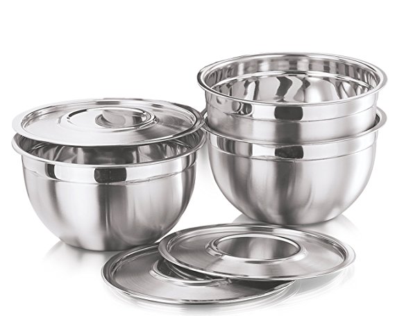 Vinod Cookware Bowl with Stainless Steel Cover, 3-Pieces