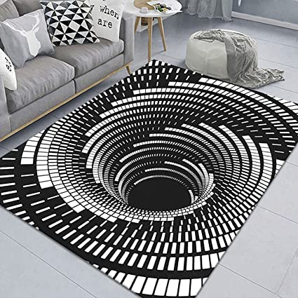 Optical Illusion Carpet Area Rug 3D Geometric Vortex Trippy Throw Rug for Bedroom Living Room Doormat 59x40 inch