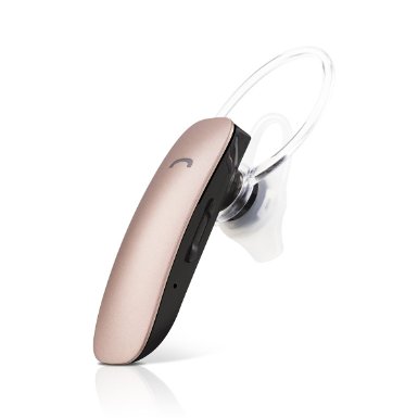 GLCON Rose Gold G-01 Wireless Bluetooth Headset 4.0 with Microphone Mic,Voice Command,Caller Number Prompt,Noise Reduction,Headphones Earpiece for Apple iPhone 6 6s plus,Galaxy S7 S6 Edge Cell Phones