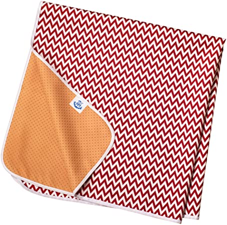 Non Slip Splash Mat by TotsAhoy!® Large Under Highchair Baby Weaning Floor Protector (Red Chevron)