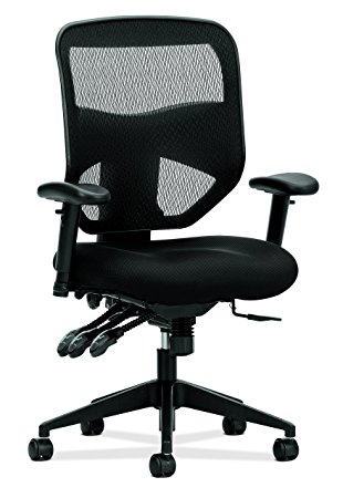 basyx by HON High Back Task Chair - Mesh Computer Chair with Arms for Office Desk, Black (HVL532)