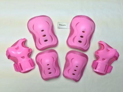 Fantasycart's Children/Kid's Cycling Inline & Roller Skating Knee Elbow Wrist Protective Pads in Pink