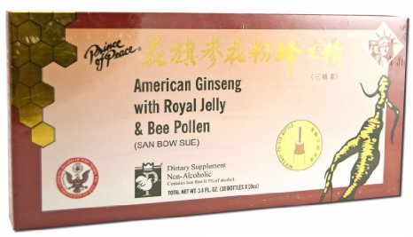 Prince Of Peace American Ginseng with Royal Jelly and Bee Pollen 10X10 cc