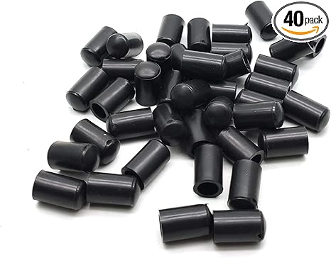 Chair Leg Caps,40-Pack Susenya 0.24 inch Inside Diameter Rubber Tips for Chair Legs Round Black Furniture Leg Cover