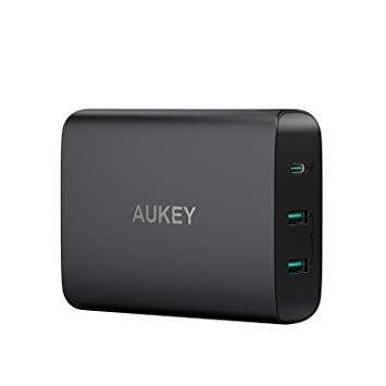 AUKEY USB Charging Station, 60W Power Delivery 3.0 & Dual Port USB Charger for MacBook / Pro, Dell XPS, iPhone X / 8 / Plus, Samsung Note8 and More