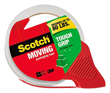 Scotch Tough Grip Moving Packaging Tape, 1.88 in. x 54.6 yd., 1 Dispenser/Pack