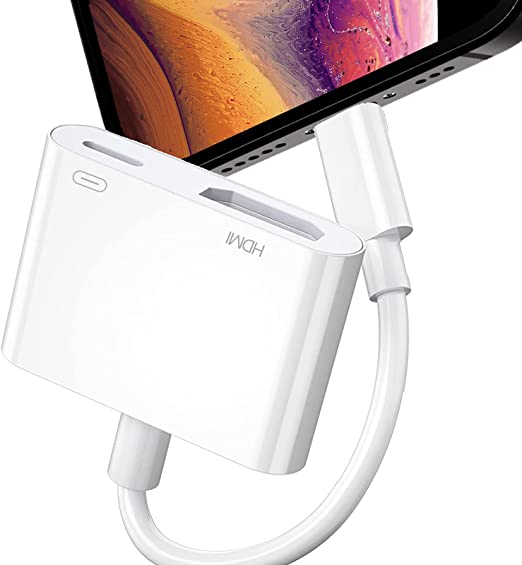 [Apple MFi Certified] Lightning to HDMI Adapter Digital AV, 1for iPad iPhone to HDMI Adapter 1080P with Lightning Charging Port Compatible for iPhone, iPad and iPod Models and TV Monitors Projectors