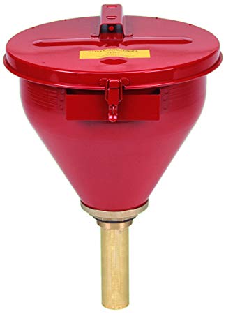 Justrite 08207 10.75" x 10" Metal Drum Funnel with 2" NPT Adapter and 6'' Flame Arrester