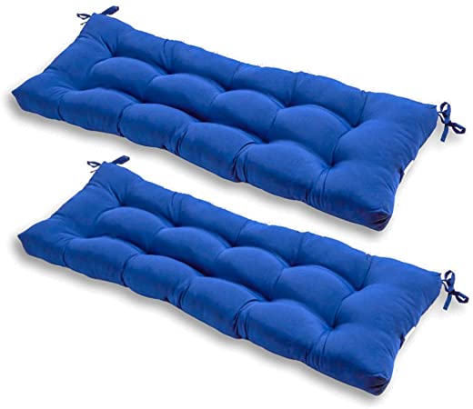 Greendale Home Fashions 51-Inch Indoor/Outdoor Bench Cushion Marine Blue, Set of 2