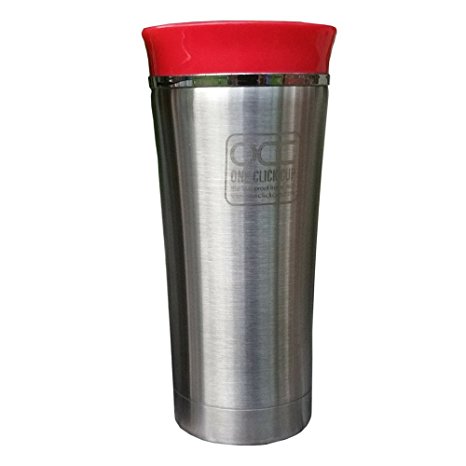 Premium TRAVEL MUG - Coffee Flask - No Leak & Spill Proof - 5 Year Guarantee - Dishwasher Safe - Thermal Vacuum Insulated Stainless Steel - 4 Colours - MICRO TORCH (250 ml Red Lid}