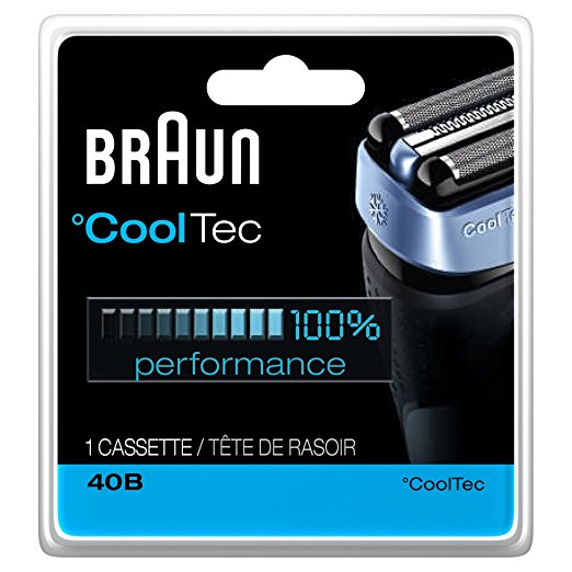 Braun 40B CoolTec Shavers Series Replacement Shaving Foil Head and Cutter Cartridge, 1 Count