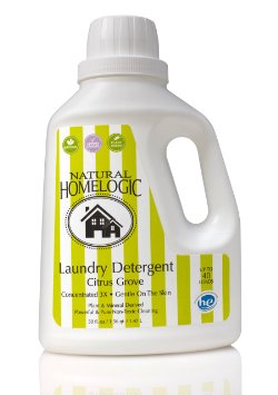 Natural HomeLogic Eco Friendly Laundry Detergent, Citrus Grove 50 fl oz | Gentle on the Skin | Powerful & Pure Non-Toxic Cleaning | Plant & Mineral Derived | Concentrated 3X | Up to 40 Loads
