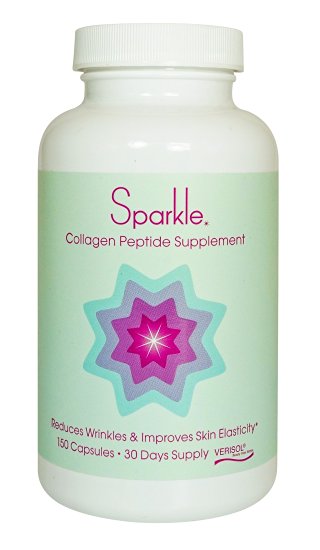 Sparkle Collagen Peptide Supplement Capsules (30 days x 2500mg) featuring VERISOL Bioactive Collagen Peptides