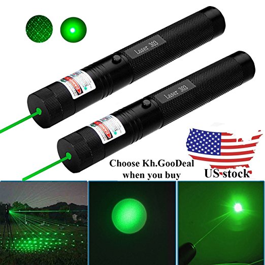2 PC GD-303 Type Laser Torch Style Focusable High Power 532nm Green Beam Laser Pointer Lazer Projector Pen by Kh.GooDeal