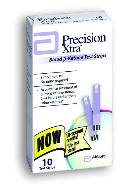 Precision Xtra Blood Ketone Test Strips - 10 ea - In Box