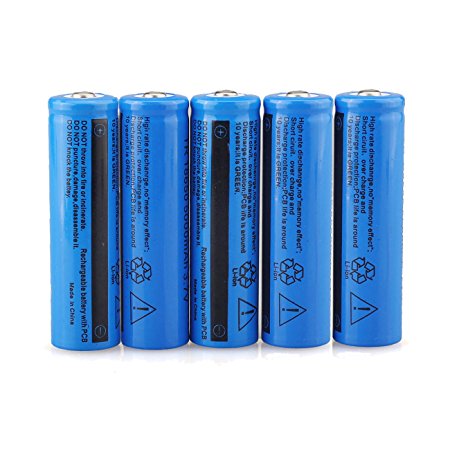 5PC 3.7V Li-on 5000mAh 18650 Battery Rechargeable 18650 Batteries for LED Flashlight