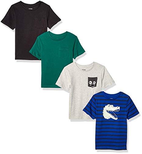 Amazon Brand - Spotted Zebra Boys' Toddler & Kids 4-Pack Short-Sleeve T-Shirts