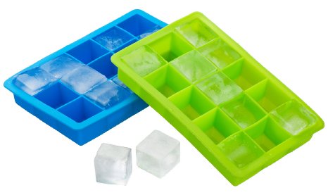 Kuuk Silicone Ice Cube Tray Twin Pack Blue and Green