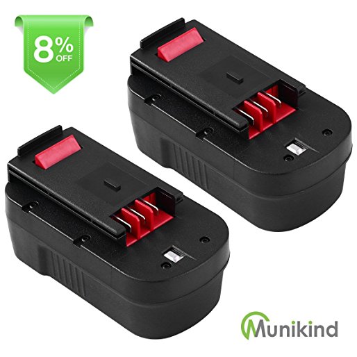 [2 Pack] Munikind 3.0A Replace for Black and Decker 18v Battery HPB18-OPE 244760-00 Firestorm FS18BX FS180BX NS118