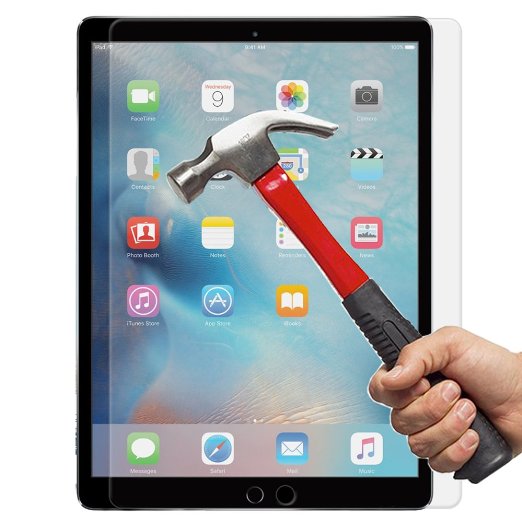 Lifetime Replacement Warranty Apple 129quot iPad Pro Screen Protector InaRock 026mm 9H Tempered Glass Screen Protector for Apple 129quot iPad Pro Highest Quality Most Durable Easy-Install Wings