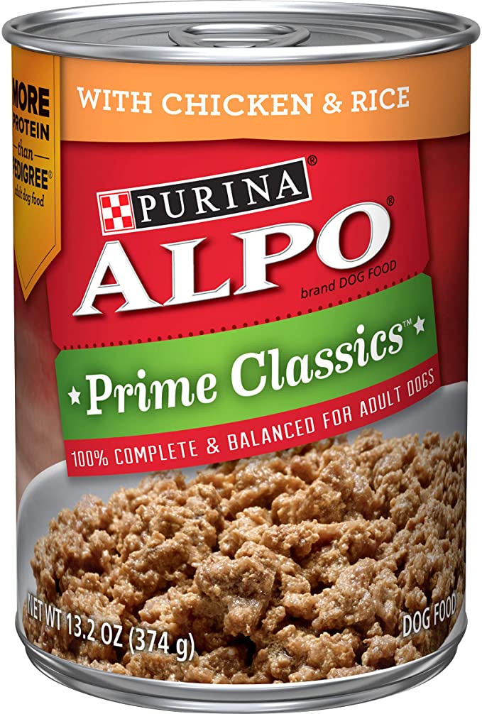 Purina ALPO Wet Dog Food, Prime Classics With Chicken & Rice - (12) 13.2 oz. Cans