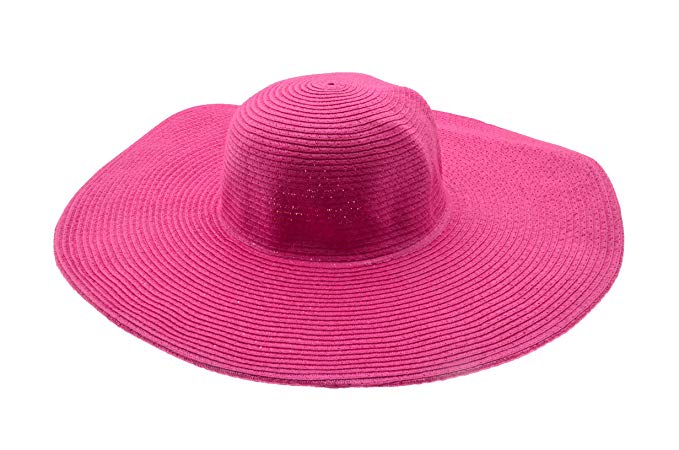 Wide Women Colorful Derby Large Floppy Folderable Straw Beach Hat