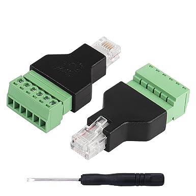 SinLoon RJ12 Male Plug to 6 Pin Screw Terminal Block Connector,RJ12 Adapter Connector,RJ12 6P6C Male to Screw Terminal(2PCS)