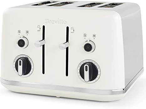 Breville Lustra 4-Slice Toaster with High Lift | Wide Slots & Independent 2-Slice Controls | Matt White [VTT970]