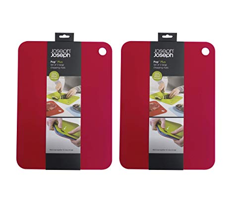 Joseph Joseph 96012 Pop Flexible Chopping Mats Set of 6, Large 15.5 x 11.5 inches 2-pack, Multicolor