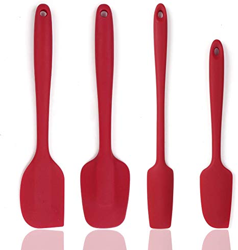 Freehawk Silicon Spatula 4-piece Set, One Piece Design Spatulas, Heat-ResistaBaking Spoons, Jar Spatula, Non-stick Flexible Spatulas for Baking/Cooking/Mixing