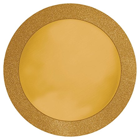 8-Count Glitz Round Placemats with Glitter Border, Gold