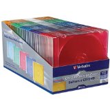 Verbatim Slim CD and DVD Storage Cases - 50 Pack - 5 Assorted Colors 94178