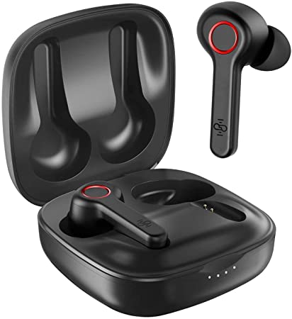 Wireless Earbuds, [Upgraded] Boltune Bluetooth V5.0 in-Ear Stereo Wireless Headphones 40Hours Playing Time Bluetooth Earbuds Built-in Mic Single/Twin Mode, Red